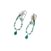 Orchid Grass Enamel Earrings for Women